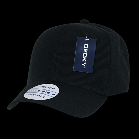 1015-BLK Acrylic Curved Bill Snapbacks- Black