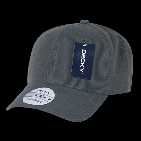 1015-CHA Acrylic Curved Bill Snapbacks, Charcoal