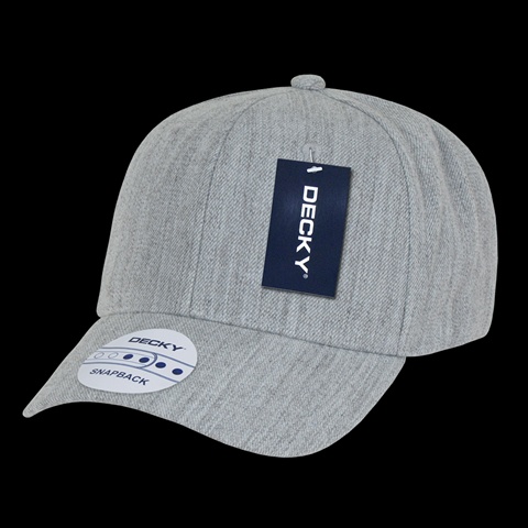 1015-HGY Acrylic Curved Bill Snapbacks- Heather Grey