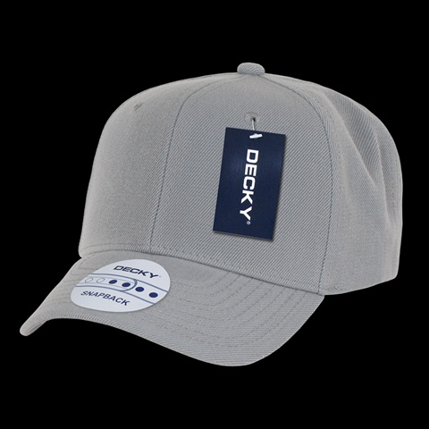 1015-LGY Acrylic Curved Bill Snapbacks, Light Grey