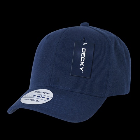 1015-NVY Acrylic Curved Bill Snapbacks- Navy