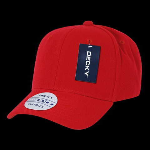 Acrylic Curved Bill Snapbacks- Red