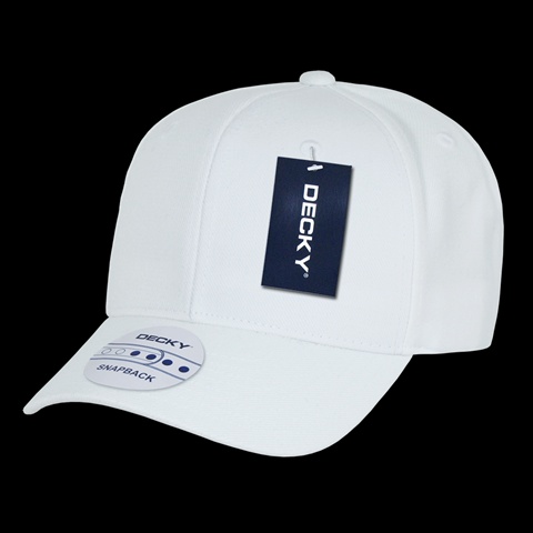 1015-WHT Acrylic Curved Bill Snapbacks, White