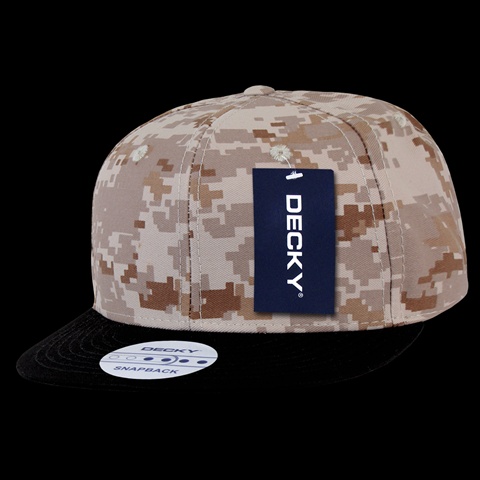 1047-BLKDD Digital Camo Snapbacks- Black & Desert