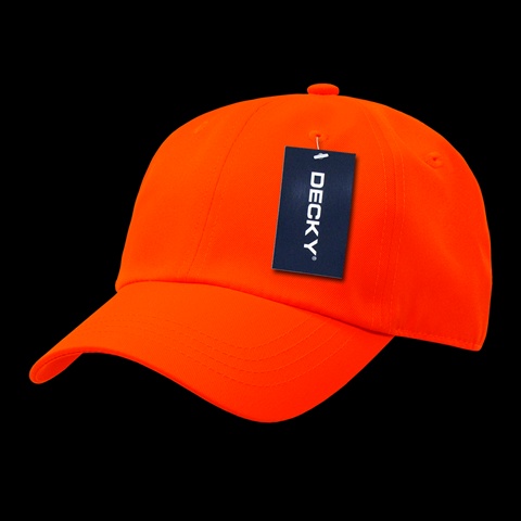 761-ORN 6 Panel Neon Caps- Orange