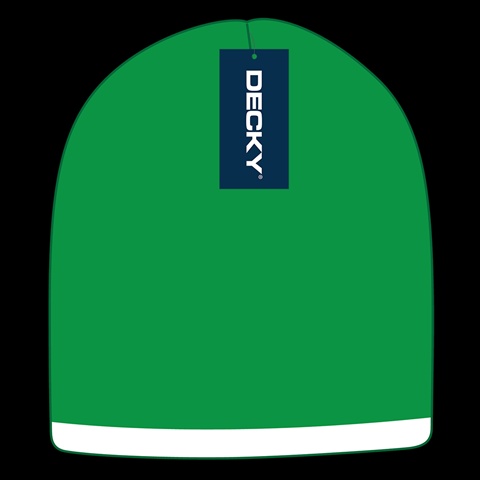 8007-KELWHT Single Striped Beanies- Kelly & White