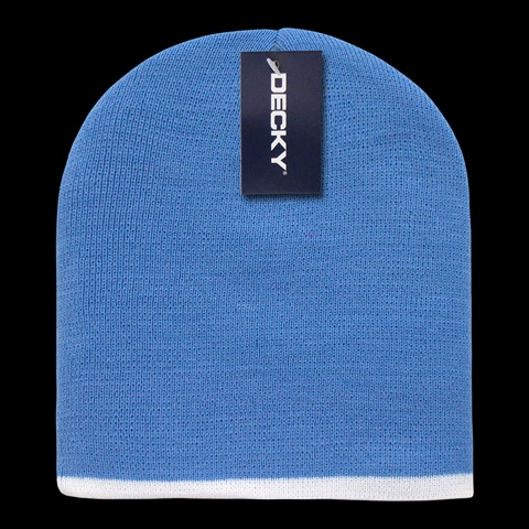 8007-SKYWHT Single Striped Beanies- Sky & White