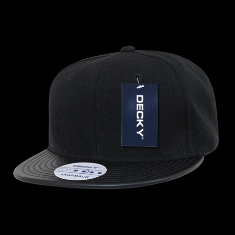 1071-BLKBLK Acrylic & Vinyl Snapbacks- Black & Black