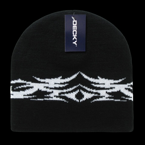 Tribal Beanie- Black & White
