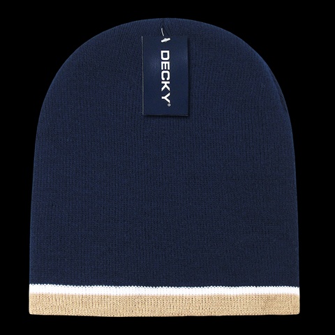 8015-NVYWHTKHA Double Striped Beanie