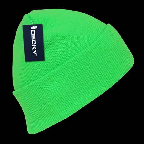 813-GRN Neon Acrylic Beanies Long- Green