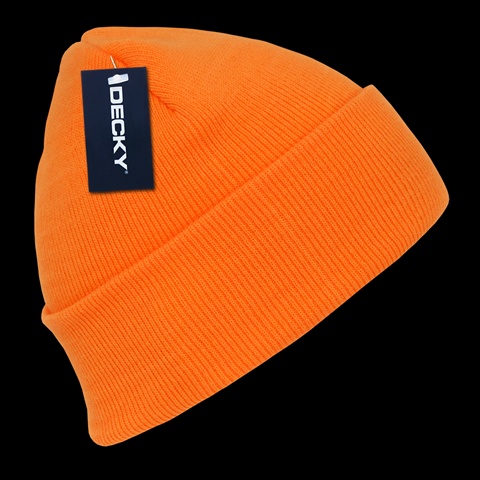 813-ORN Neon Acrylic Beanies Long- Orange