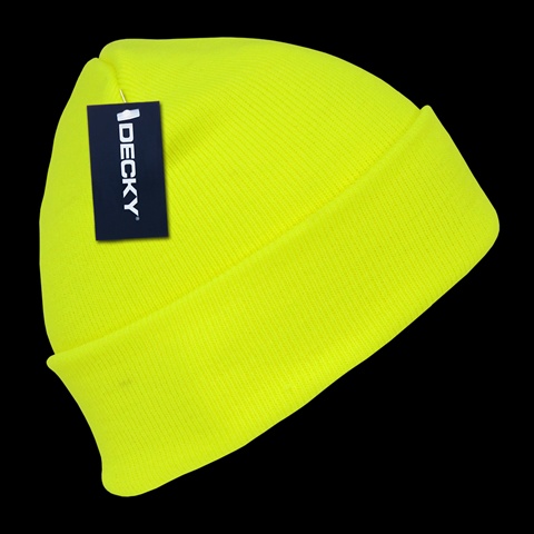 813-YEL Neon Acrylic Beanies Long- Yellow