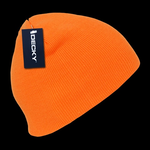 814-ORN Neon Acrylic Short Beanies- Orange