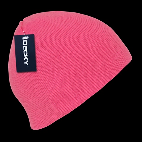 814-PNK Neon Acrylic Short Beanies- Pink