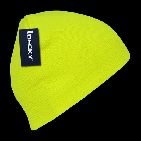 814-YEL Neon Acrylic Short Beanies- Yellow