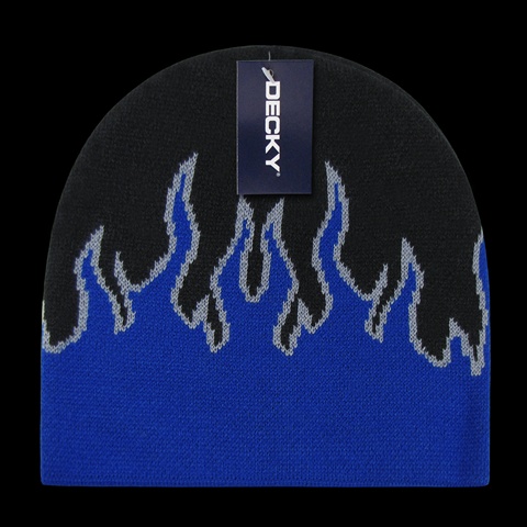 Picture of Decky 9055-BLKBLUGRY Kids Fire Beanies&#44; Black&#44; Blue & Grey