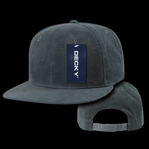 1076-CHA Corduroy Snapbacks- Charcoal