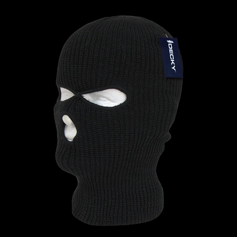 Face Mask 3 Holes Beanie- Black