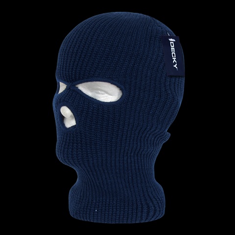 970-NVY Face Mask 3 Holes Beanie- Navy