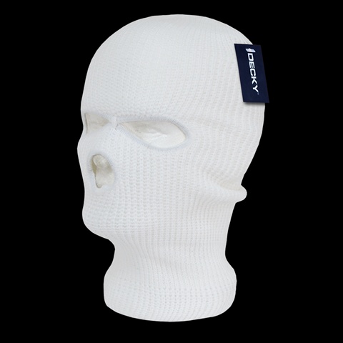 Face Mask 3 Holes Beanie- White