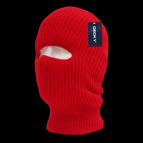 Face Mask 1 Hole Beanie- Red