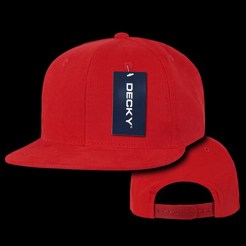 1076-RED Corduroy Snapbacks, Red