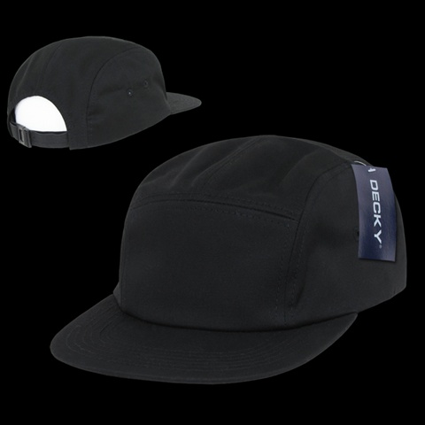 985-BLK 5 Panel Racer Caps- Black