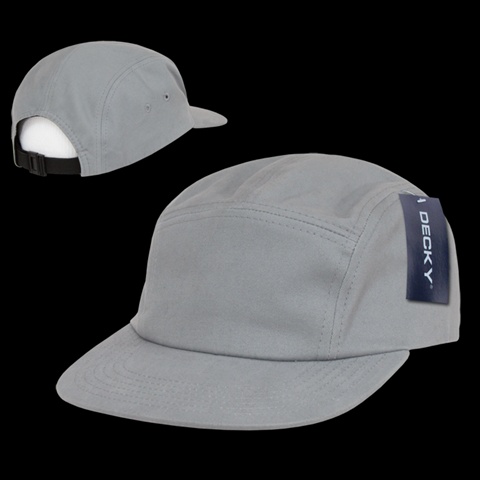 985-GRY 5 Panel Racer Caps, Grey