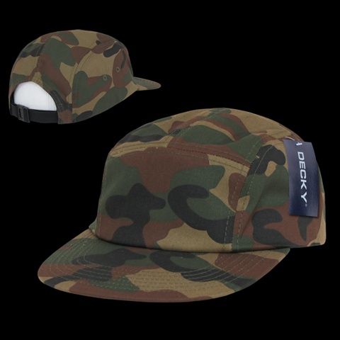 985-WDL 5 Panel Racer Caps- Woodland