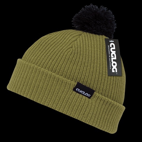 K002-PEA-GRN Everest Pom Pom Beanie- Pea Green