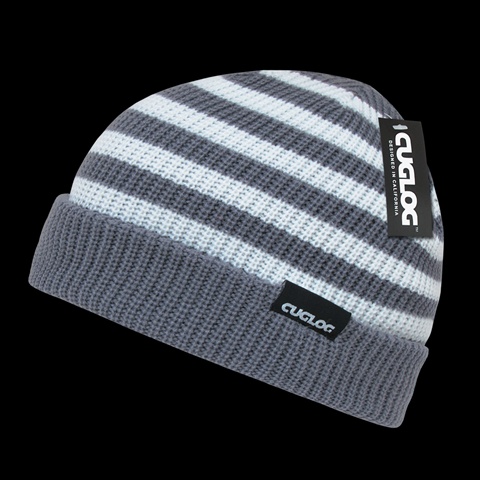 Kilimanjaro Striped Beanie - Grey & White