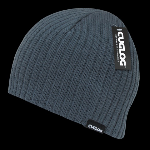 K008-CHA Elbruz Ribbed Acrylic Beanie- Charcoal