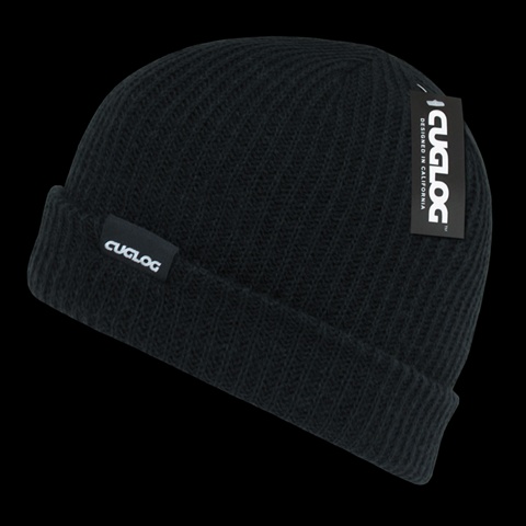 K017-BLK Halla- Basic Cuff Beanies - Black
