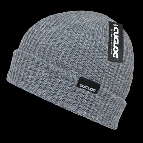 K017-HGY Halla- Basic Cuff Beanies - Heather Grey