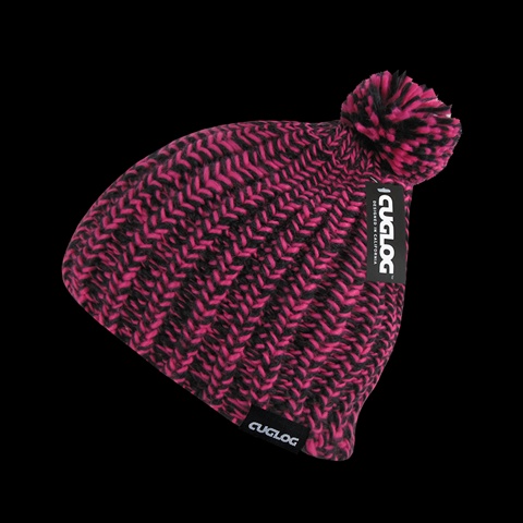 K021-BLKHPK Hewitts Beanie - Black & Hot Pink