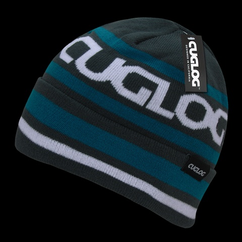 K022-DGYTEA Kailash Beanie - Dark Grey & Teal