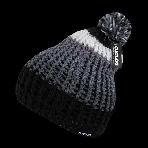 K024-BLKGRYWHT Matterhorn Beanie - Black & Grey & White