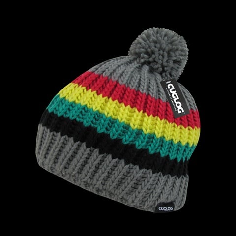 K028-GRYBLK Mont Ventoux Beanie - Grey & Black