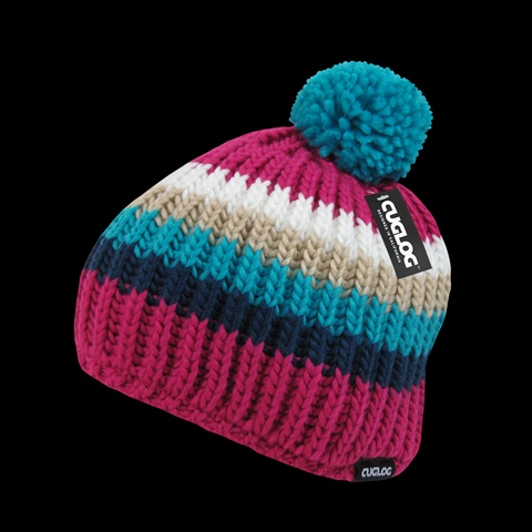 K028-HPKBLU Mont Ventoux Beanie - Hot Pink & Blue