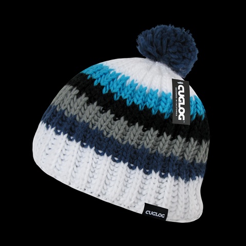 K028-WHTRYL Mont Ventoux Beanie - White & Royal