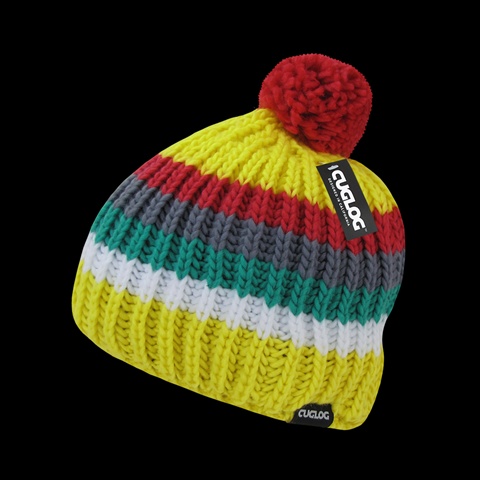 K028-YELRED Mont Ventoux Beanie - Yellow & Red