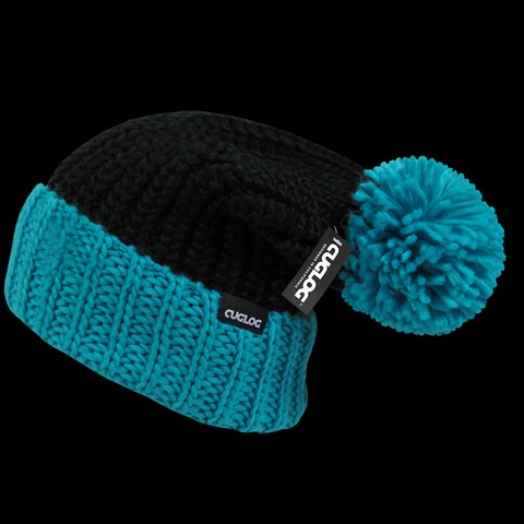Rainier Beanie - Black & Teal
