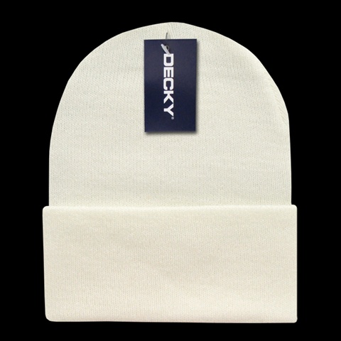 Acrylic Knit Caps, Ivory