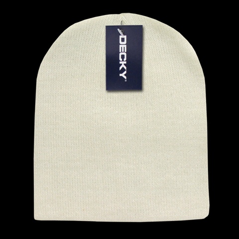 Acrylic Short Knit Cap - Ivory
