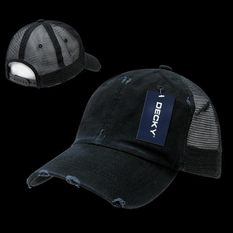 110-BLK Vintage Mesh Cap- Black