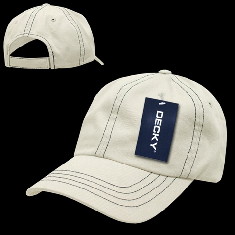 111-STONVY Contra-Stitch Washed Polo Cap, Stone & Navy