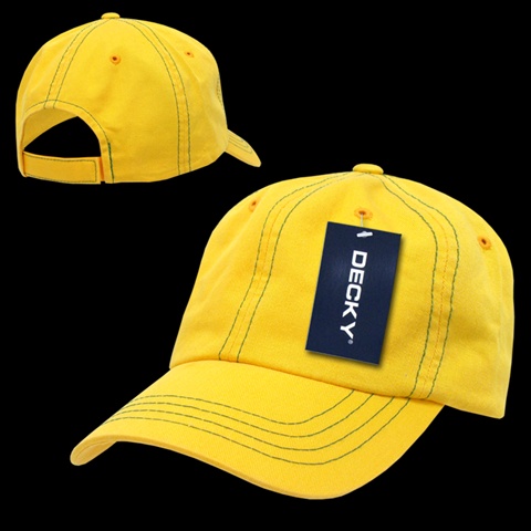 Contra-Stitch Washed Polo Cap- Yellow & Kelly