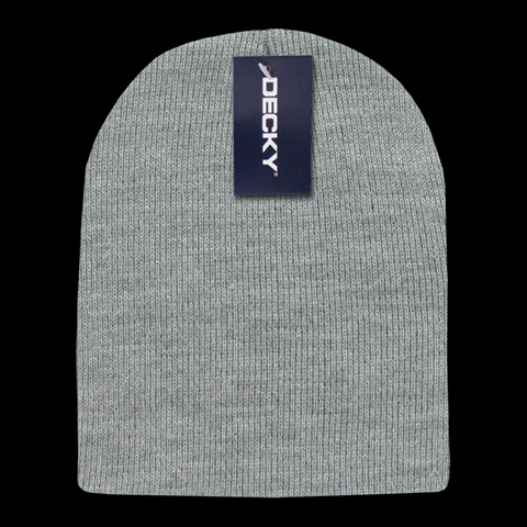 Acrylic Valpak Short Beanie- Heather Grey