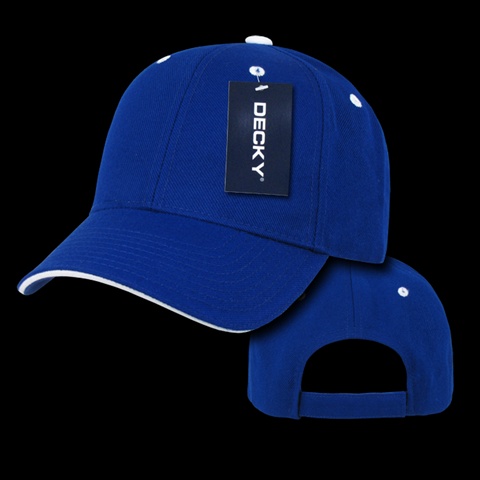 2003-RYLWHT Sandwich Visor Baseball Cap, White & Red